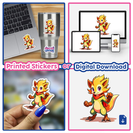 Furry Fighter - Happy Haze The Hedgehog depicted in a collage of vinyl sticker options and digital artwork, featuring a cartoon hedgehog character, available at Decal Venue.