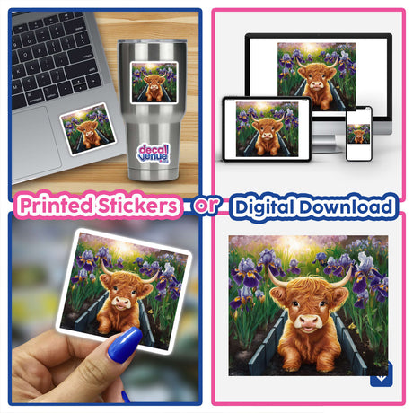 Highland Cow Iris Garden