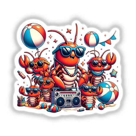 Lobster Beach Party Sunglasses Boombox