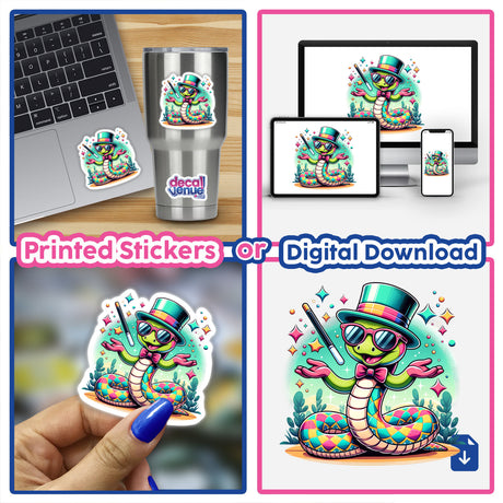 Stylish Snake Magician Wearing a Top Hat