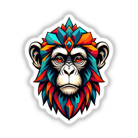 A Cool Monkey King cartoon featuring a monkey with a diamond crown, available as stickers or digital artwork from Decal Venue.