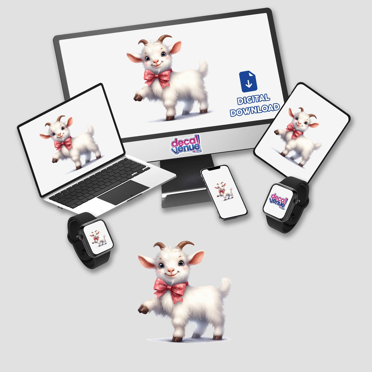 Happy Dancing White Goat