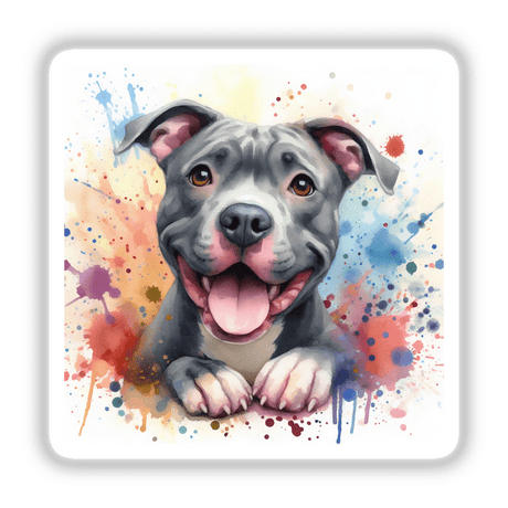 Watercolor Bully Pitbull Dog Splash