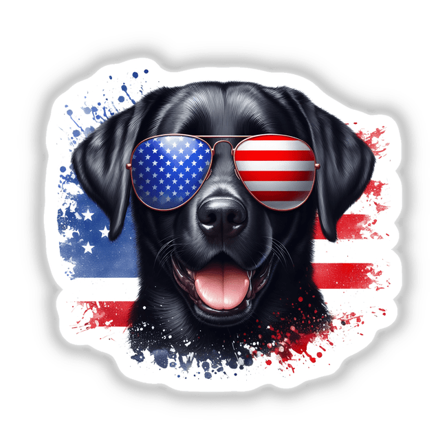 American Flag Black Lab