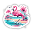 Flamingo Bird Beach Scene