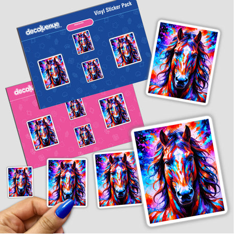 A Cute Horse - Animal Portrait sticker featuring artistic horse imagery, available as a sticker or digital artwork, showcasing intricate designs ideal for Decal Venue's unique vinyl collection.