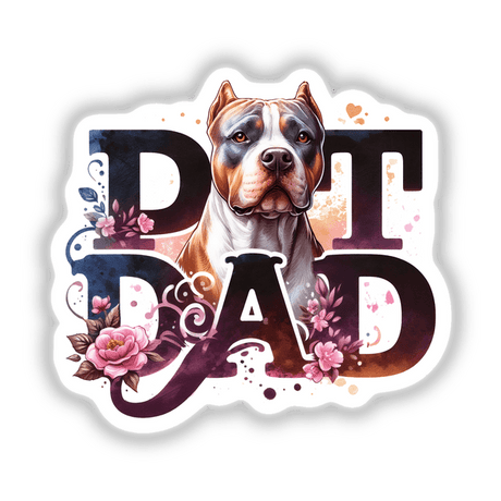 Floral Pit Dad Pitbull Dog