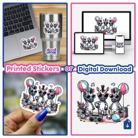 Zebra Beach Party Sunglasses Boombox