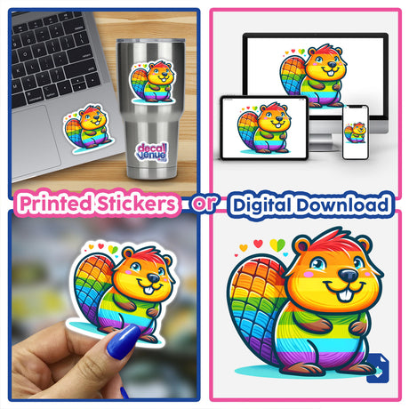 Beaver Colorful Rainbow Pride