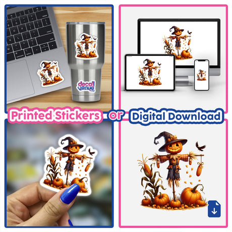 Fall Pumpkin Scarecrow Field