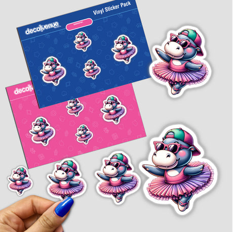 Hipster Hippo Wearing a Tutu Ballet