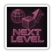 Next Level Y2K Etching Sticker or Clipart featuring motivational futuristic art, ideal for digital use or as a sticker, available with commercial rights from Decal Venue's unique collection.