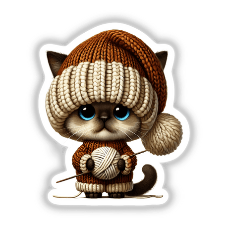 Siamese Cat Gnome Holding Ball of Yarn