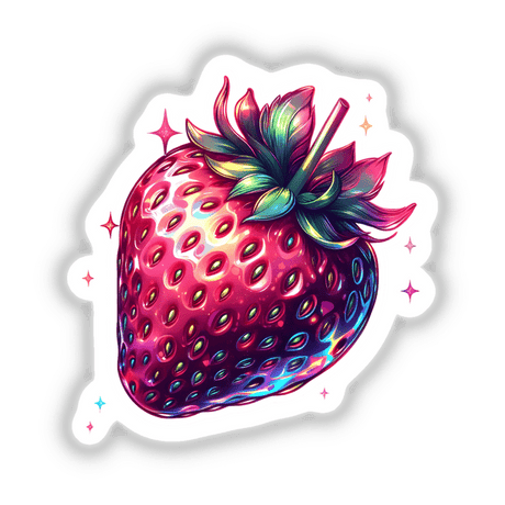 Strawberry-themed stickers or digital artwork showcasing detailed strawberry designs, reflecting Decal Venue's unique vinyl sticker and digital art collection.
