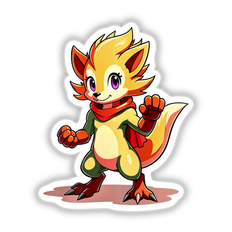 Furry Fighter - Happy Haze The Hedgehog cartoon illustration, available as stickers or digital artwork, showcasing a playful, animated fox character designed for Decal Venue's unique vinyl and digital art collection.