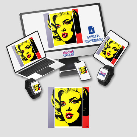 Pop art 2 available as stickers or digital artwork, showcasing dynamic, bold designs typical of Decal Venue’s unique vinyl offerings, perfect for adding a vibrant touch to any surface.