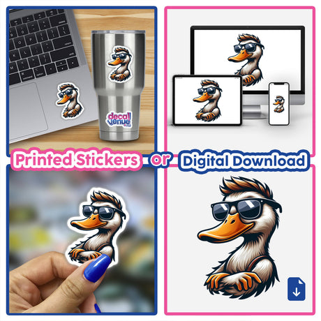 Trendy Duck Wearing Sunglasses