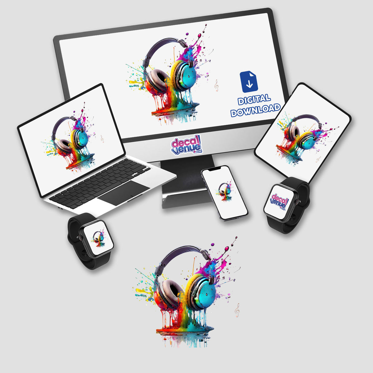 Splattered headphones