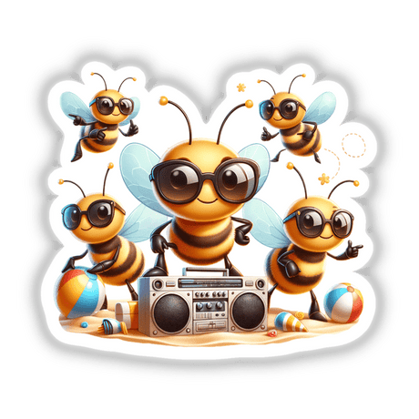 Honey Bee Beach Party Sunglasses Boombox