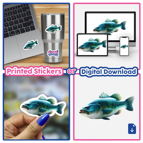 Photographic Bass Fish with Blue-Green Scales