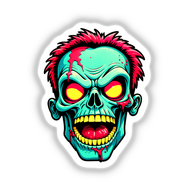 A Cool Neon Punk Zombie Skull