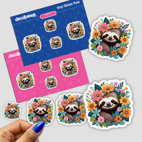 Sloth Portrait Floral Accents PA53