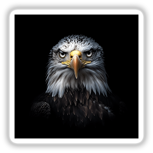Bald Eagle Portrait Stickers or Digital Art Decal Venue