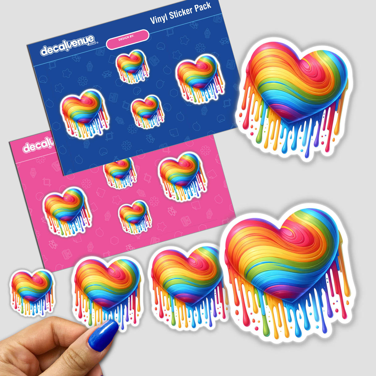 Rainbow Heart Swirl Dripping
