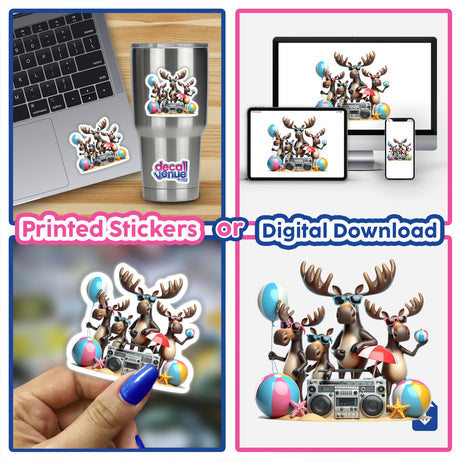 Moose Summer Beach Party Sunglasses Boombox