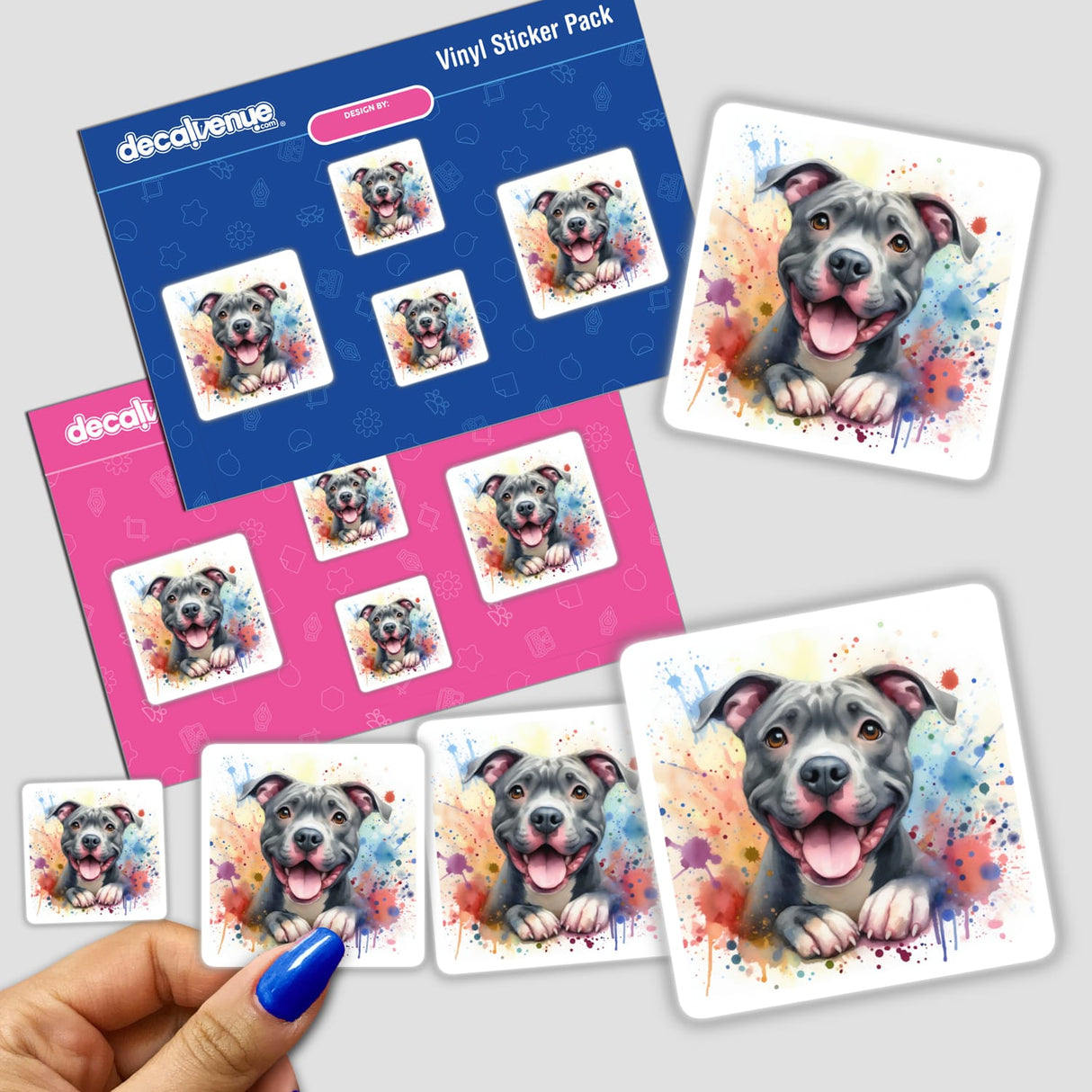 Watercolor Bully Pitbull Dog Splash