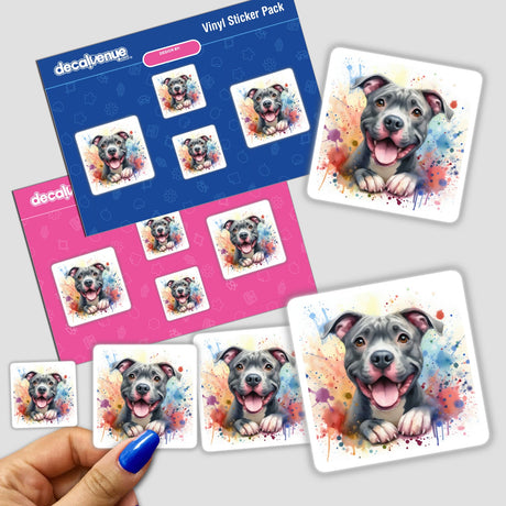 Watercolor Bully Pitbull Dog Splash