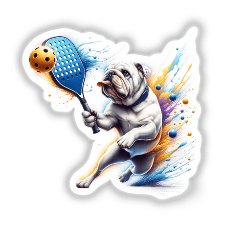 Bulldog Dog Playing Pickleball