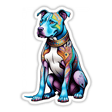 Colorful Sitting Pitbull