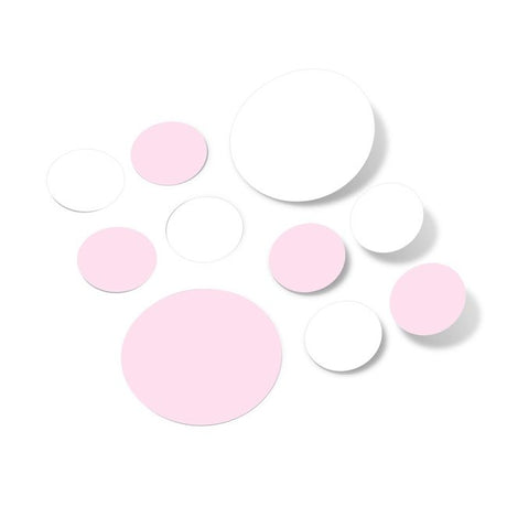 Baby Pink / White Polka Dot Circles Wall Decals