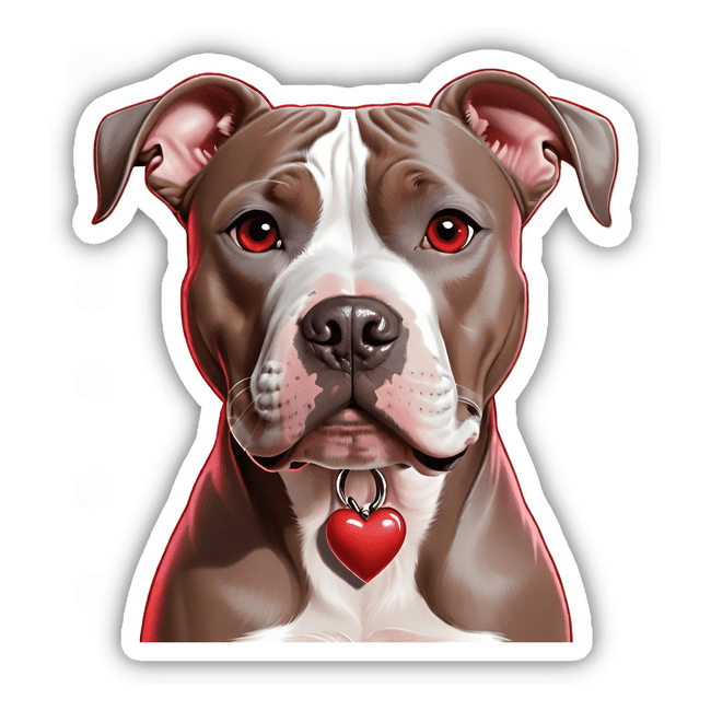 Pitbull with Heart Collar
