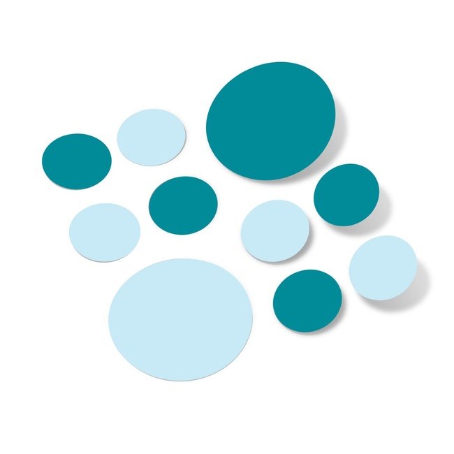 Baby Blue / Turquoise Polka Dot Circles Wall Decals