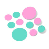 Pink / Mint Green Polka Dot Circles Wall Decals