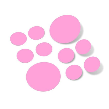 Pink Polka Dot Circles Wall Decals