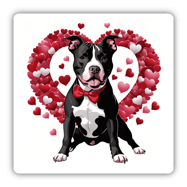 Floating Hearts Bowtie Pitbull
