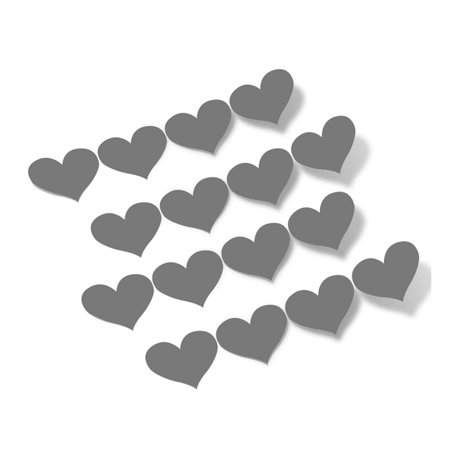 Grey Hearts Vinyl Wall Decals