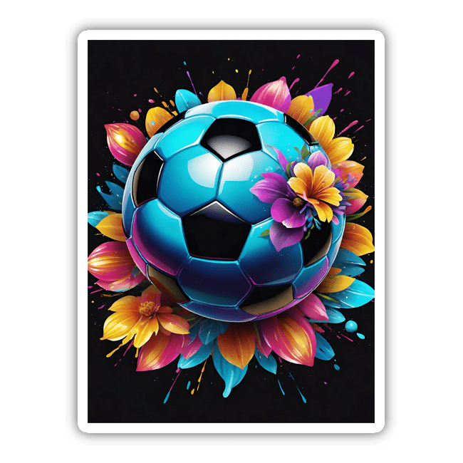 Floral Soccer Ball Paint Splash