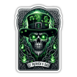 Glowing Skull in Top Hat St. Patrick's Day Sticker