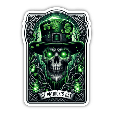 Glowing Skull in Top Hat St. Patrick's Day Sticker