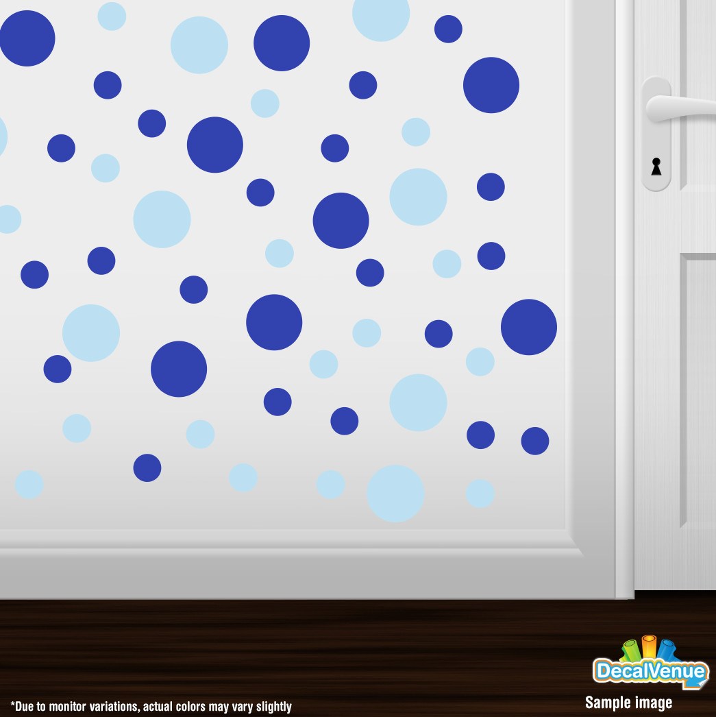 Baby Blue / Blue Polka Dot Circles Wall Decals