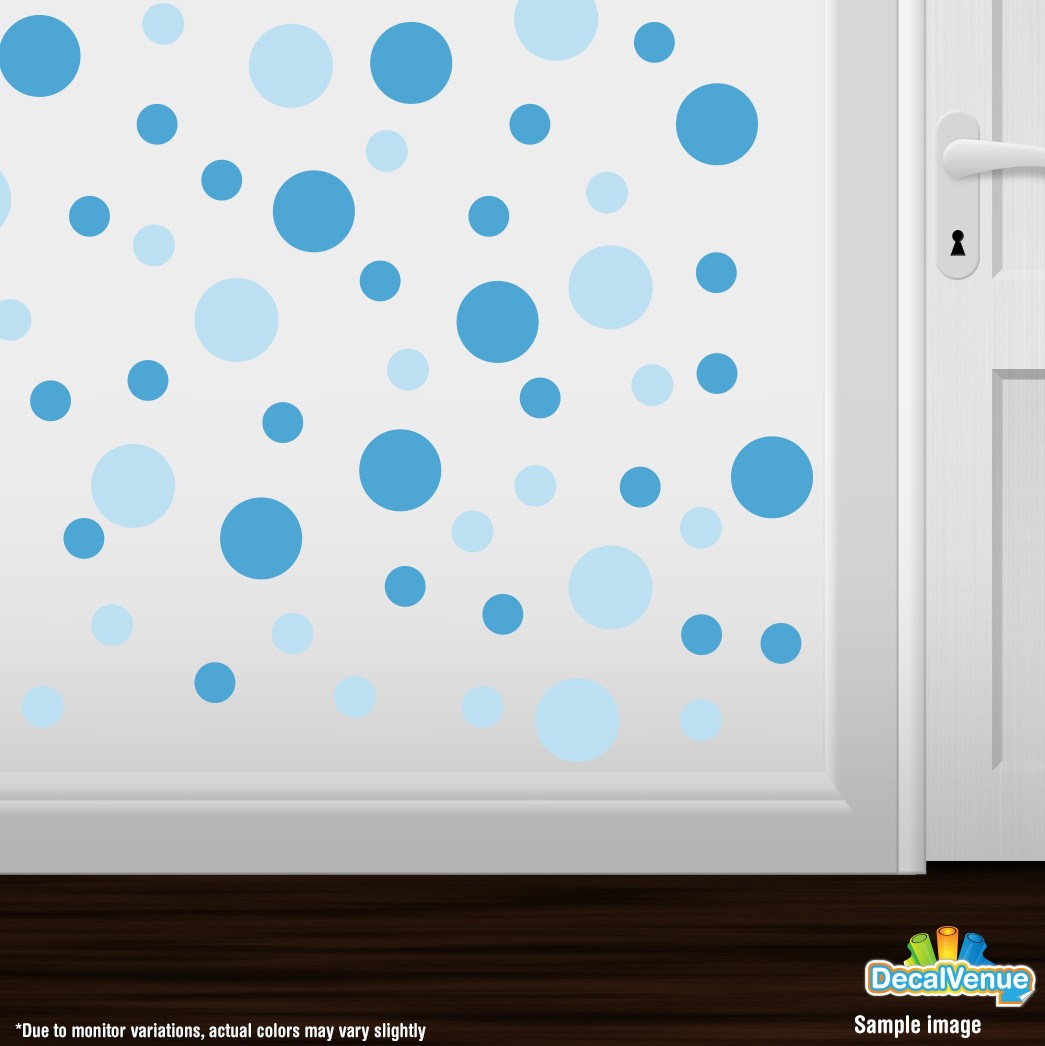 Baby Blue / Ice Blue Polka Dot Circles Wall Decals
