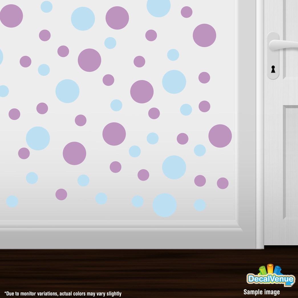 Baby Blue / Lilac Polka Dot Circles Wall Decals