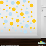 Baby Blue / Yellow Polka Dot Circles Wall Decals