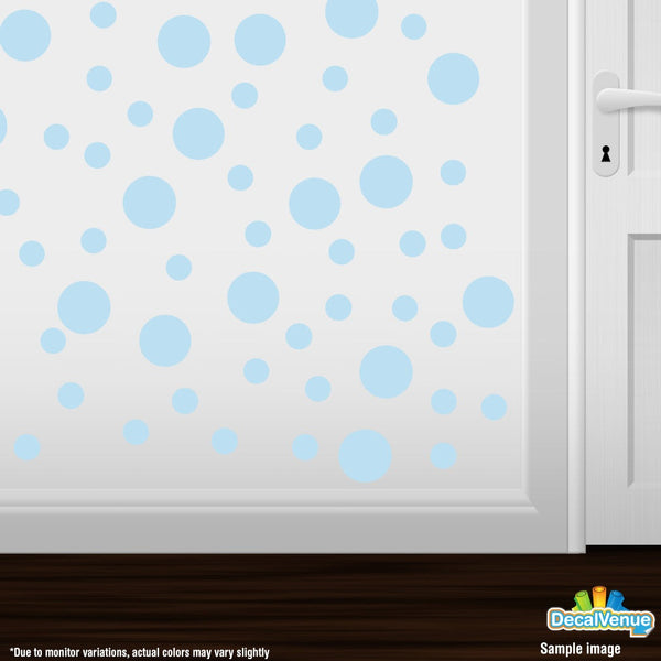 Baby Blue Polka Dot Circles Wall Decals