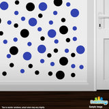 Black / Blue Polka Dot Circles Wall Decals