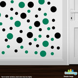 Black / Green Polka Dot Circles Wall Decals | Polka Dot Circles | DecalVenue.com
